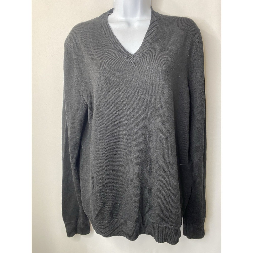 Banana Republic Sweater Men's Size Medium Extra Fine Merino Soft Wool Black Warm